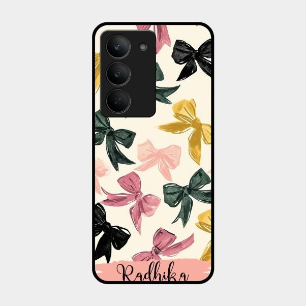 Bow Customize Glass Case Cover For Realme 14X 5G