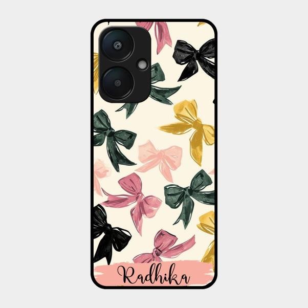 Bow Customize Glass Case Cover For Redmi 13C 5G