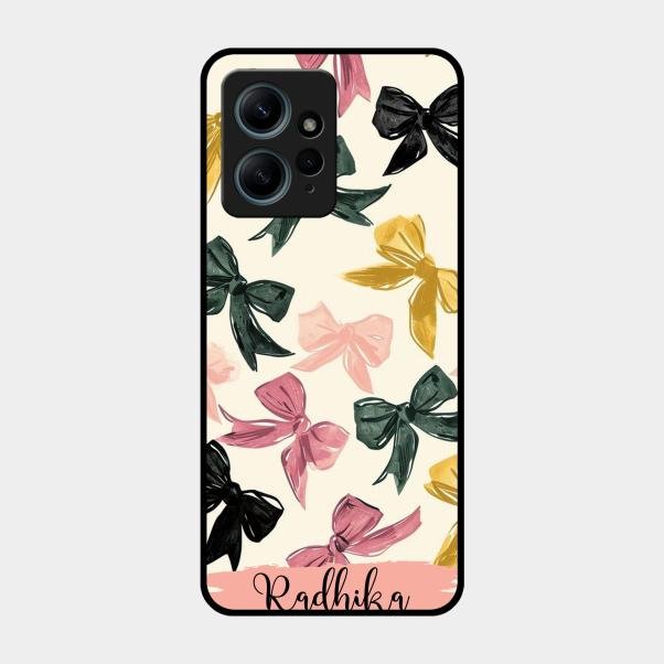 Bow Customize Glass Case Cover For Redmi Note 12 4G