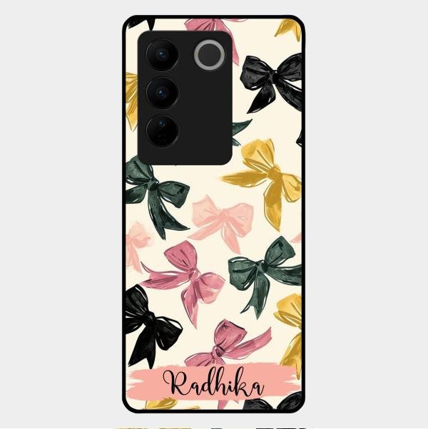 Bow Customize Glass Case Cover For Vivo V27 Pro 5G