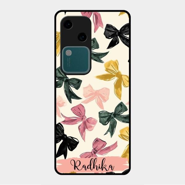 Bow Customize Glass Case Cover For Vivo V30 5G