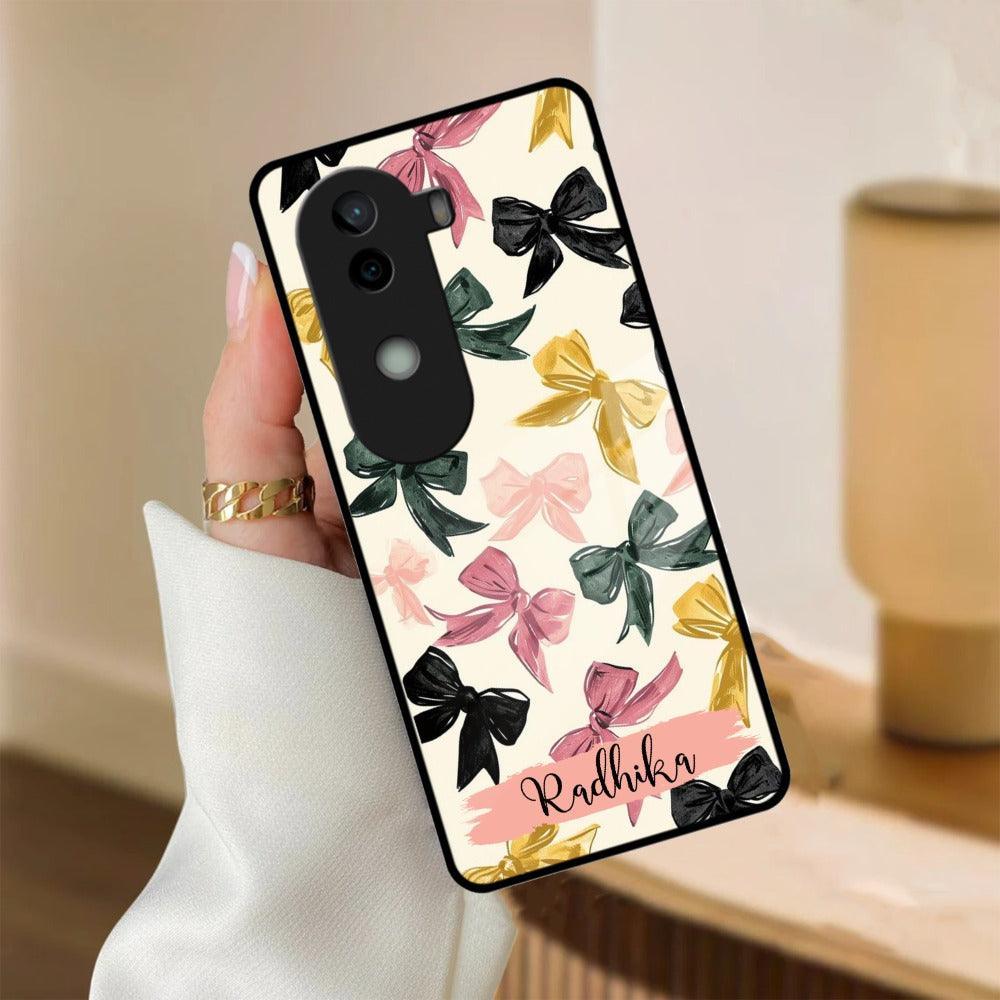 Bow Customize Glass Case Cover For iQOO