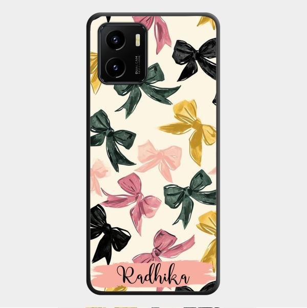 Bow Customize Glass Case Cover For Vivo Y01