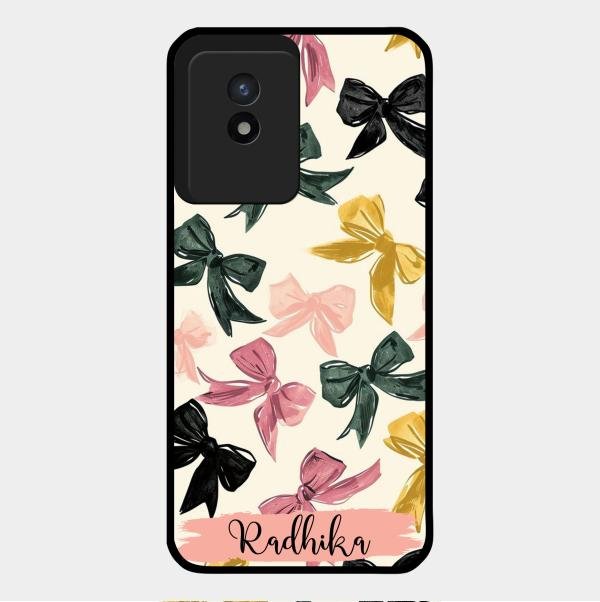 Bow Customize Glass Case Cover For Vivo Y02T