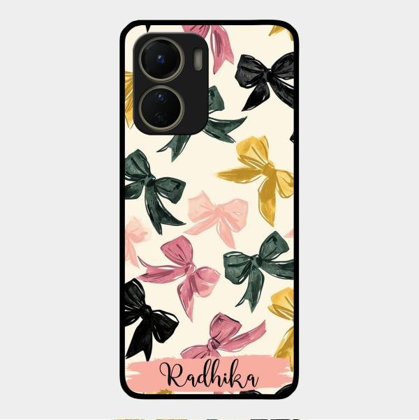 Bow Customize Glass Case Cover For Vivo Y16