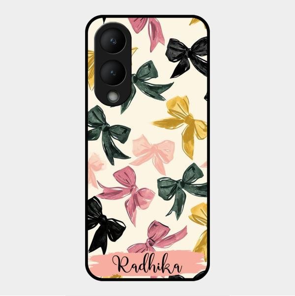 Bow Customize Glass Case Cover For Vivo Y17S