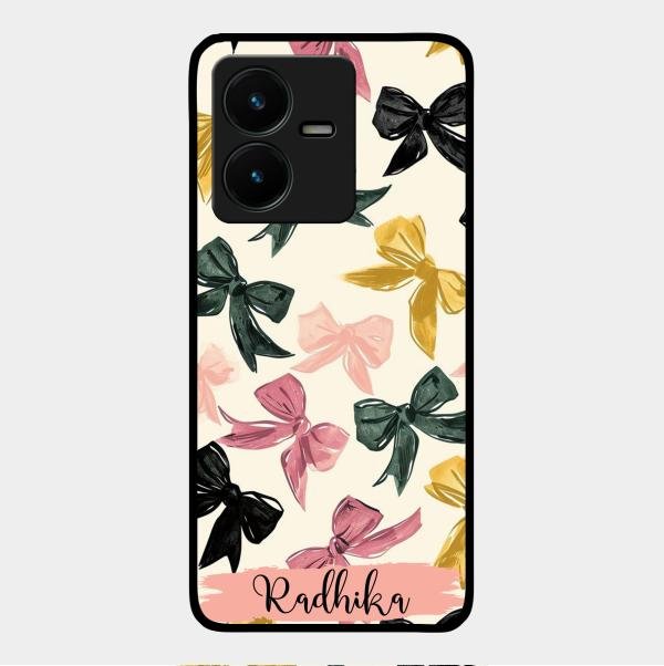 Bow Customize Glass Case Cover For Vivo Y22