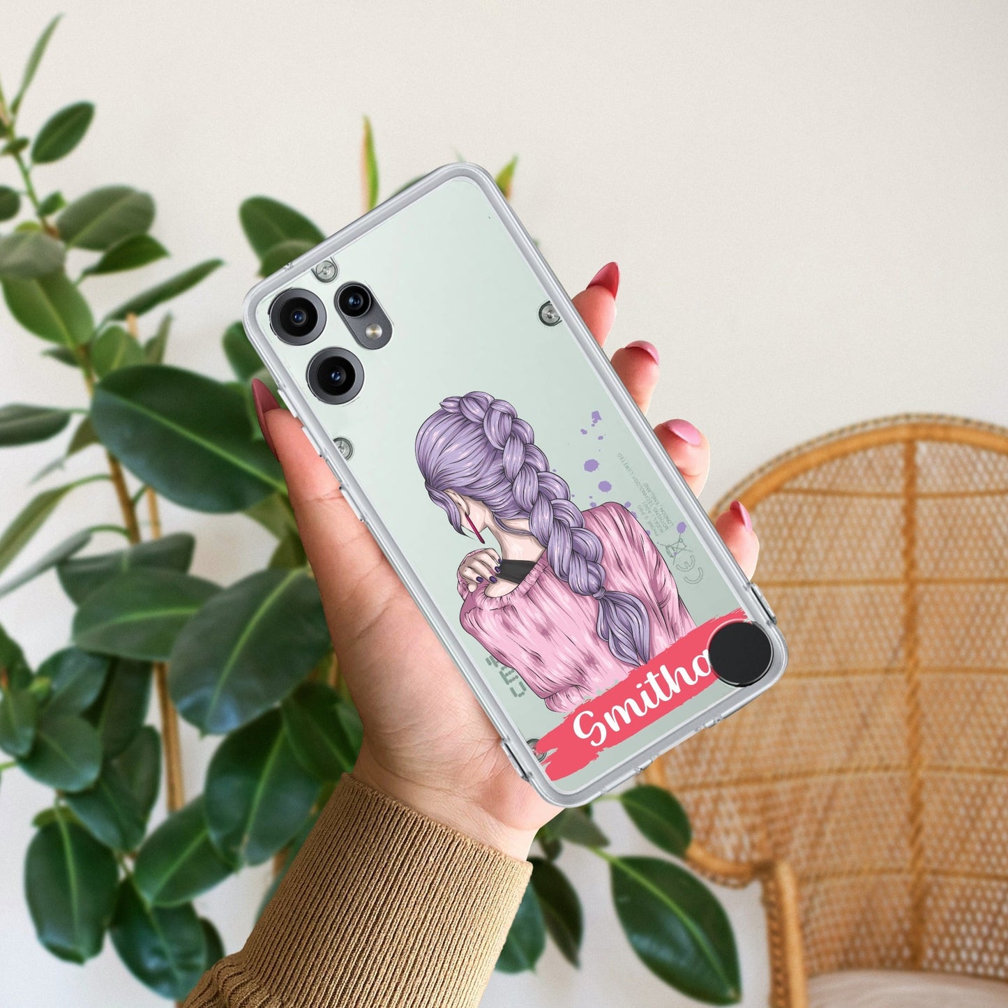 Braid Girl Customize Transparent Silicon Case For Nothing