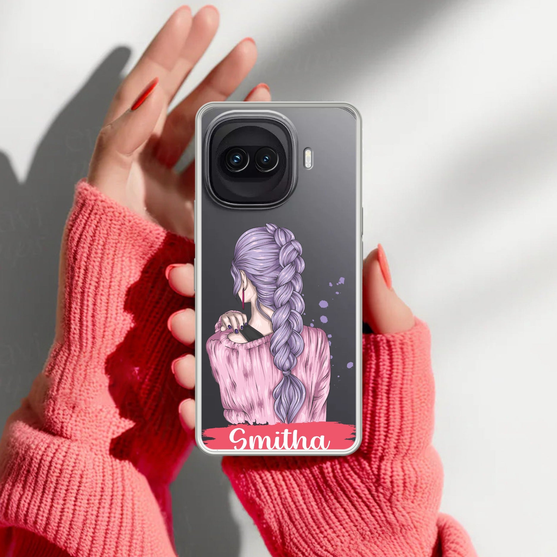 Braid Girl Customize Transparent Silicon Case For iQOO 15R 5G