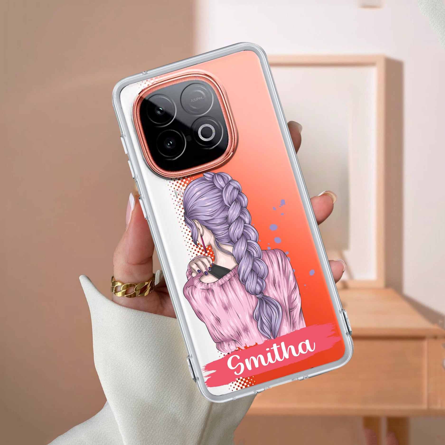 Braid Girl Customize Transparent Silicon Case For iQOO Neo 10 5G
