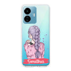 Braid Girl Customize Transparent Silicon Case For iQOO Z6 Lite 5G