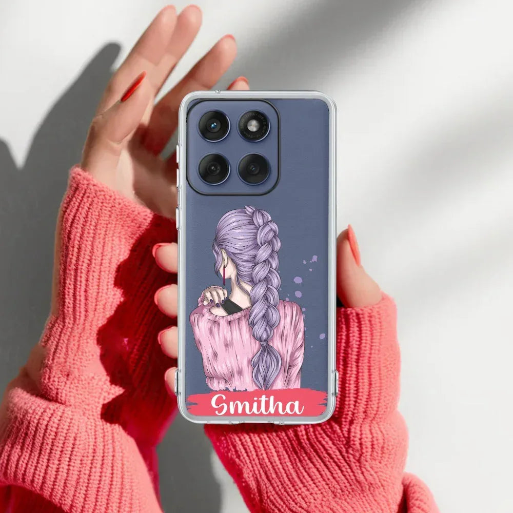 Braid Girl Customize Anti Yellow Case For Motorola Edge 60 Pro 5G