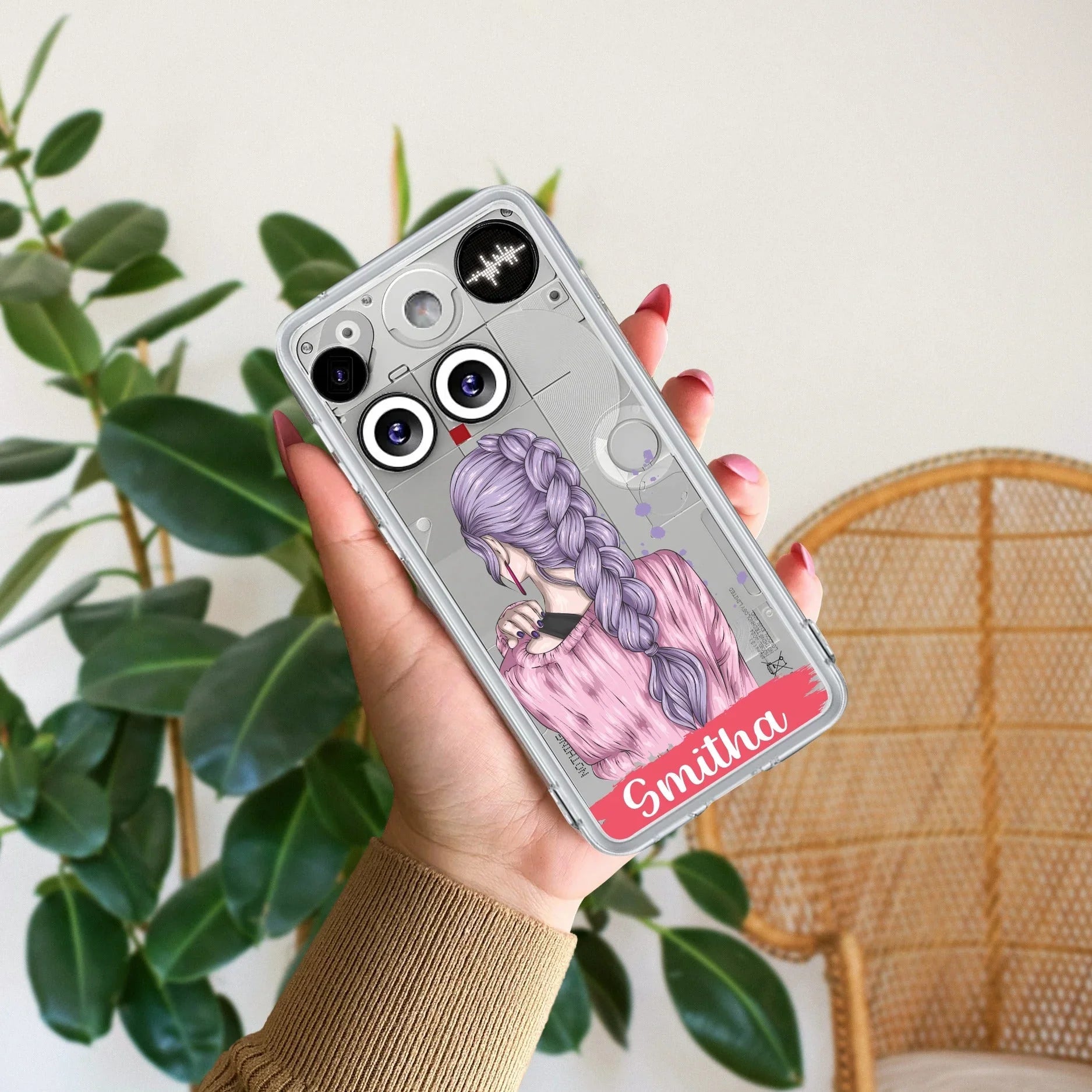 Braid Girl Customize Transparent Silicon Case For Nothing - ShopOnCliQ