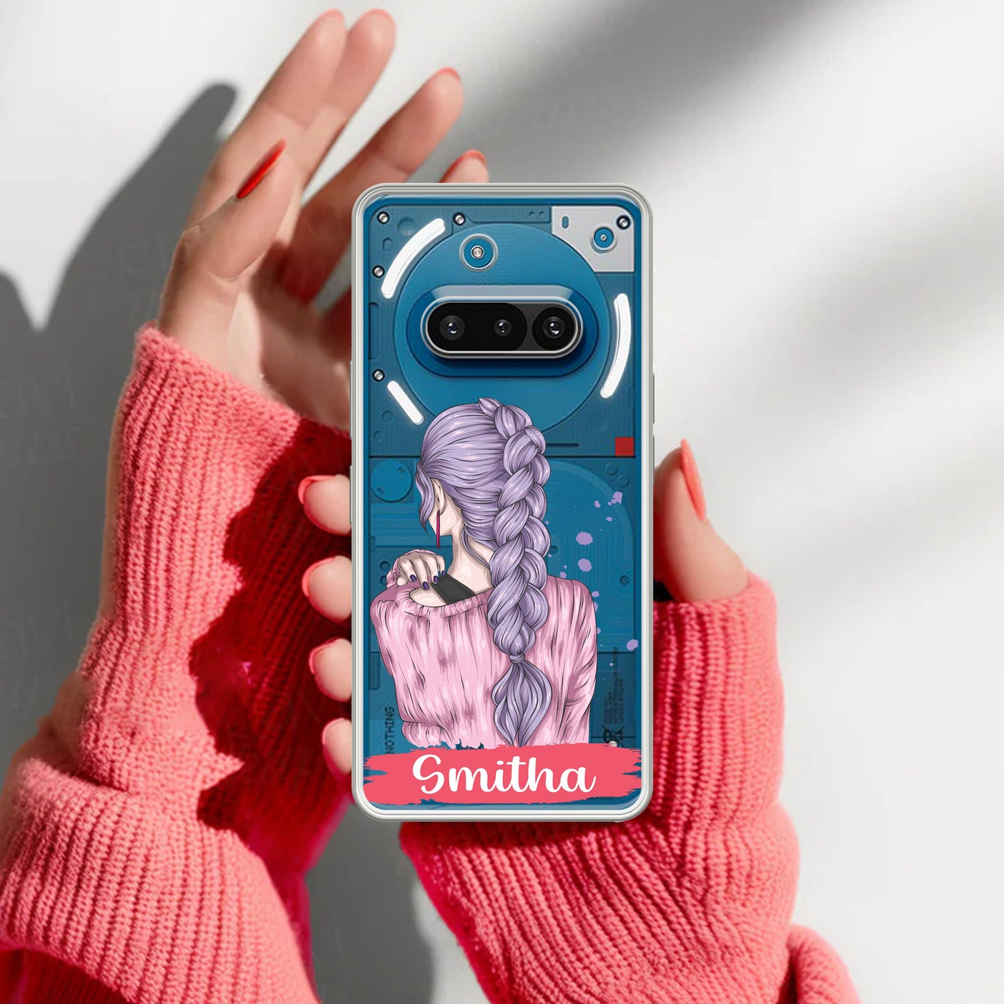 Braid Girl Customize Transparent Silicon Case For Nothing