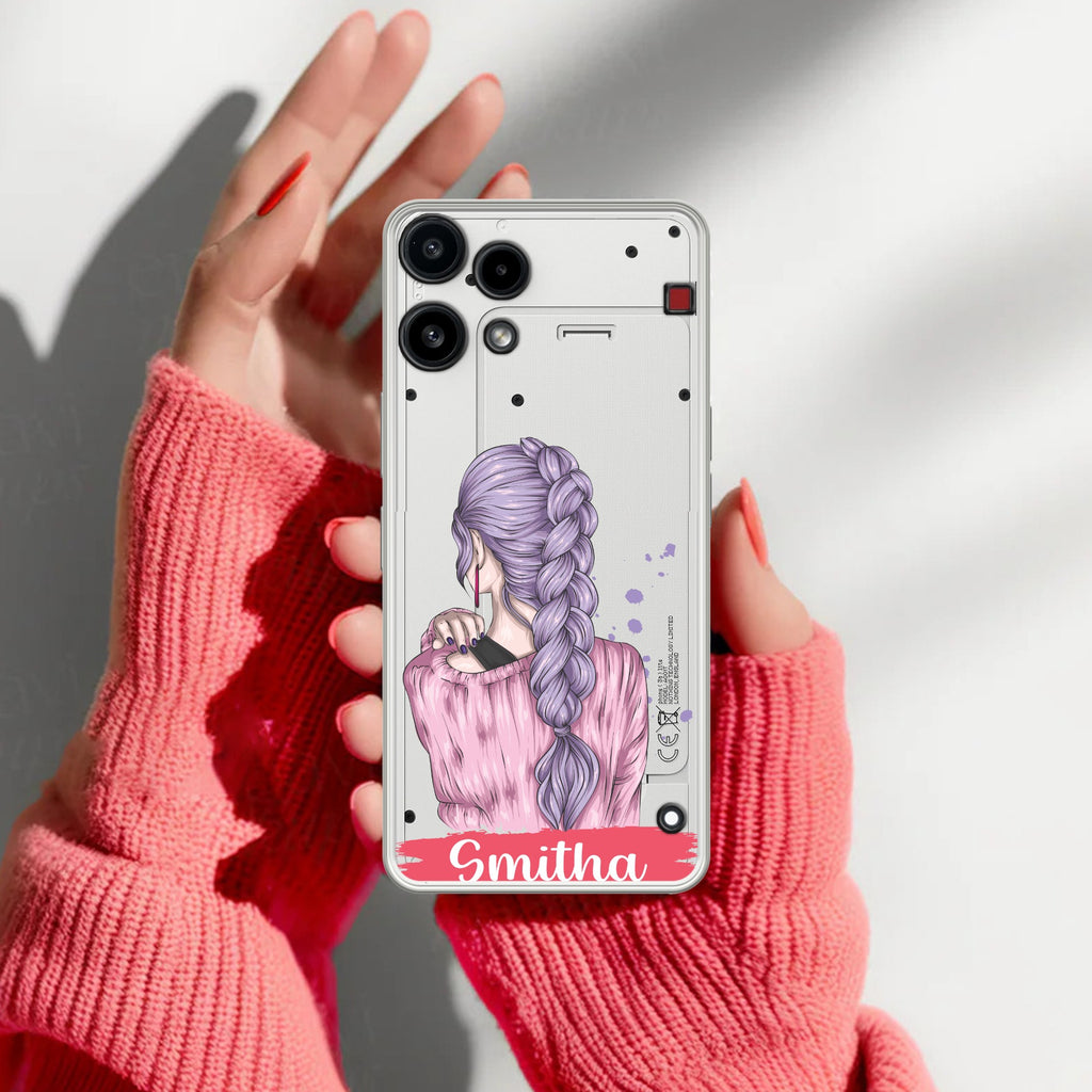 Braid Girl Customize Anti Yellow Case For Nothing Phone 3a Lite 5G