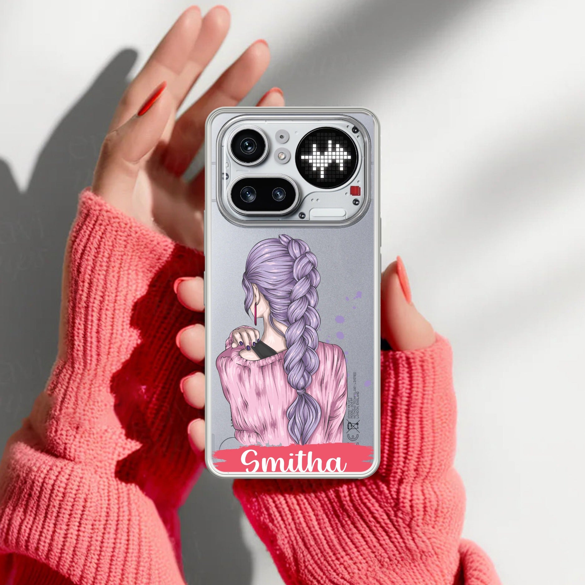 Braid Girl Customize Transparent Silicon Case For Nothing Phone 4A Pro 5G