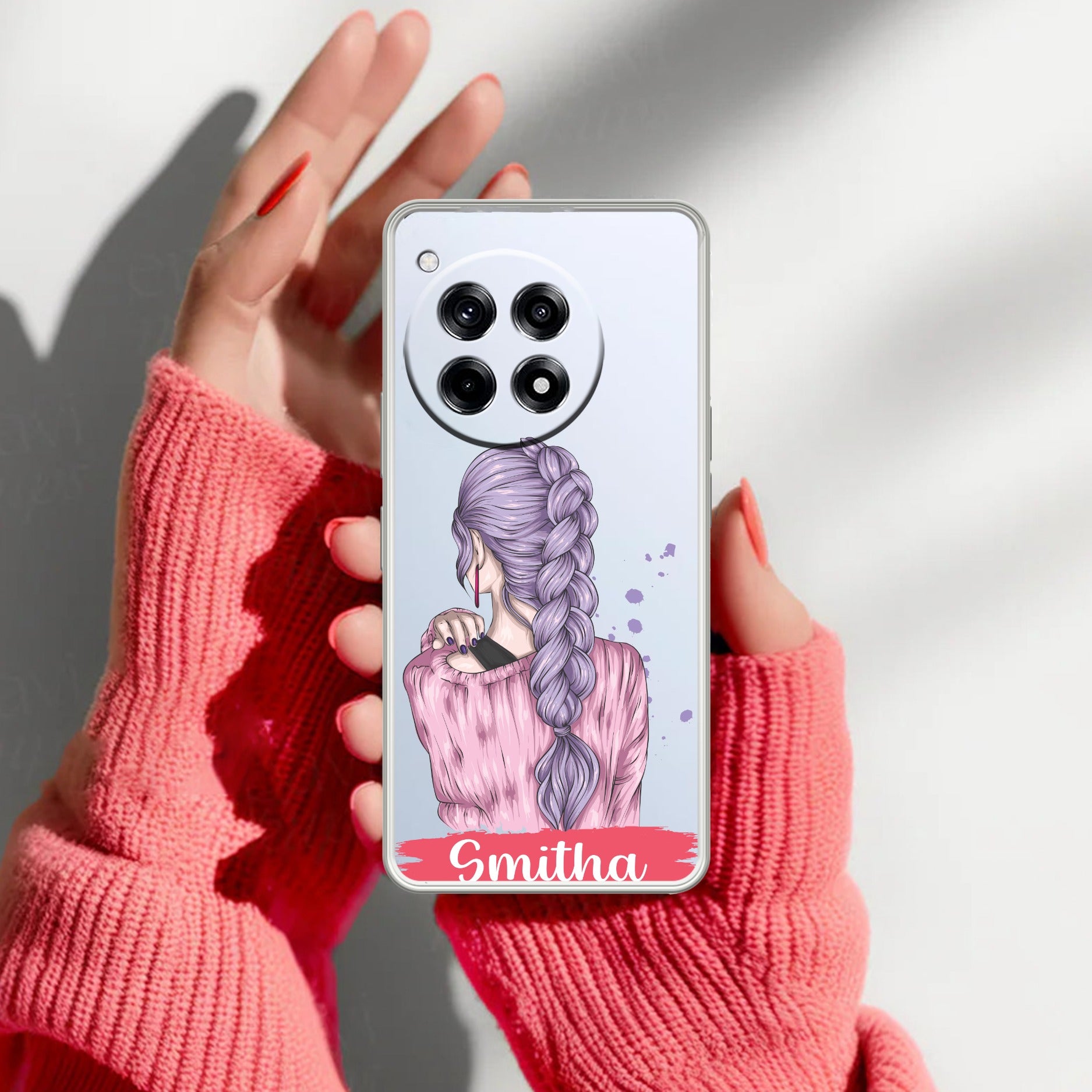 Braid Girl Customize Transparent Silicon Case For OnePlus