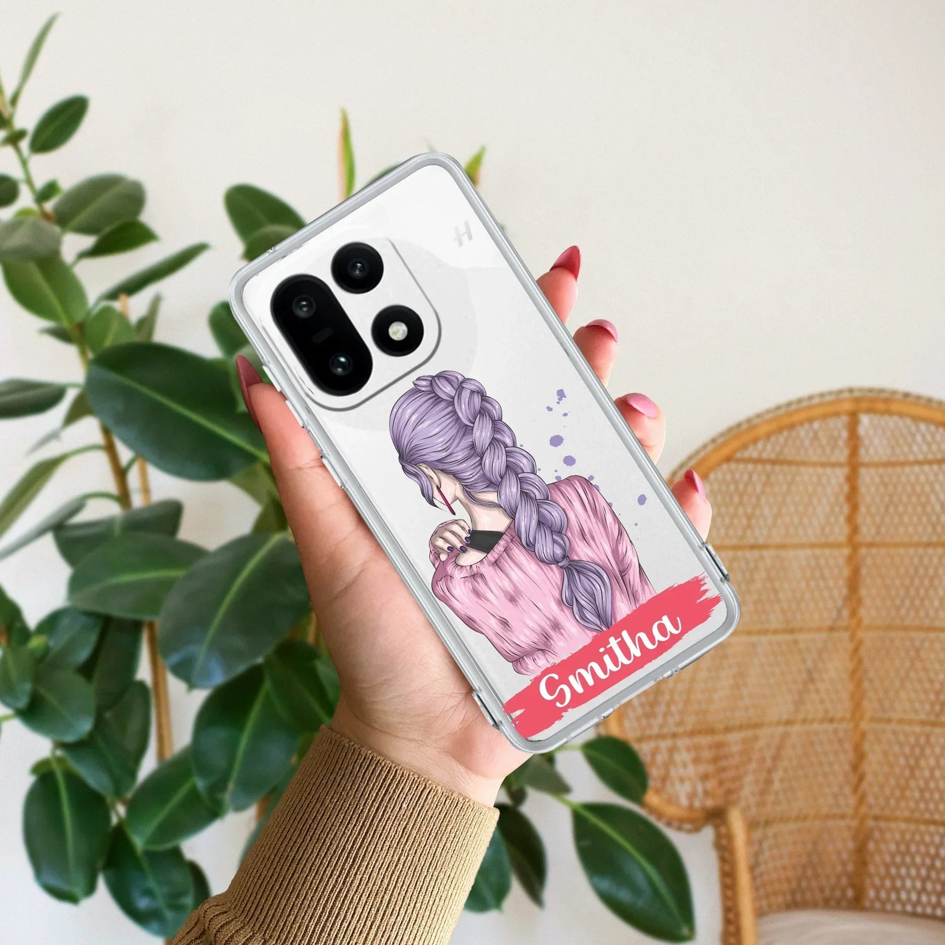 Braid Girl Customize Transparent Silicon Case For OnePlus