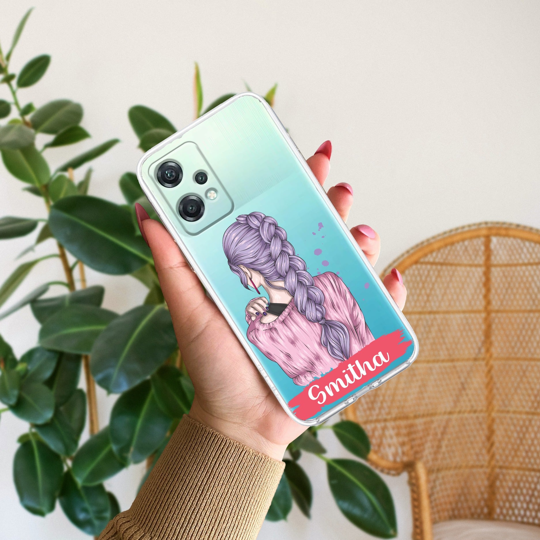 Braid Girl Customize Transparent Silicon Case For OnePlus
