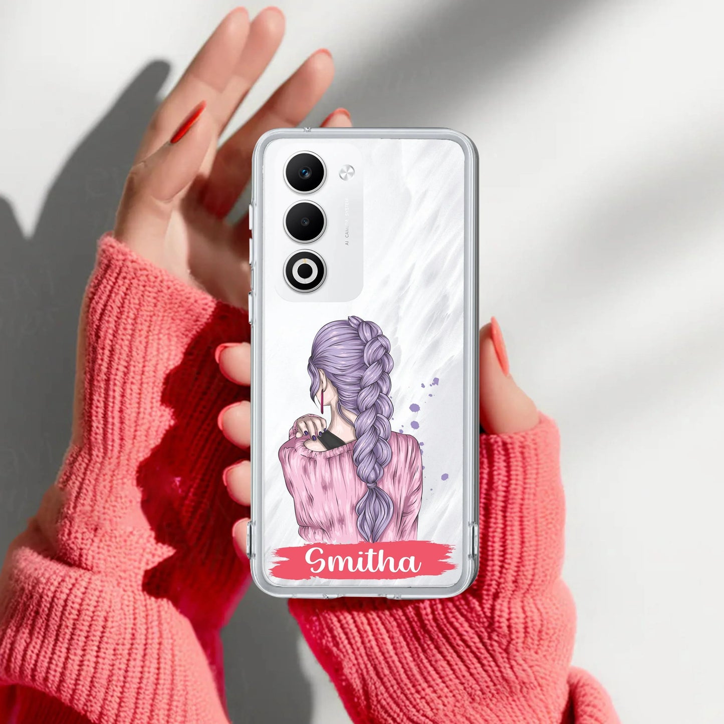 Braid Girl Customize Transparent Silicon Case For Oppo - ShopOnCliQ