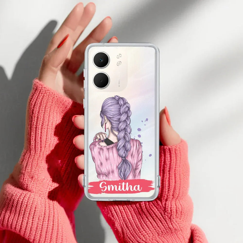 Braid Girl Customize Transparent Silicon Case For Oppo - ShopOnCliQ
