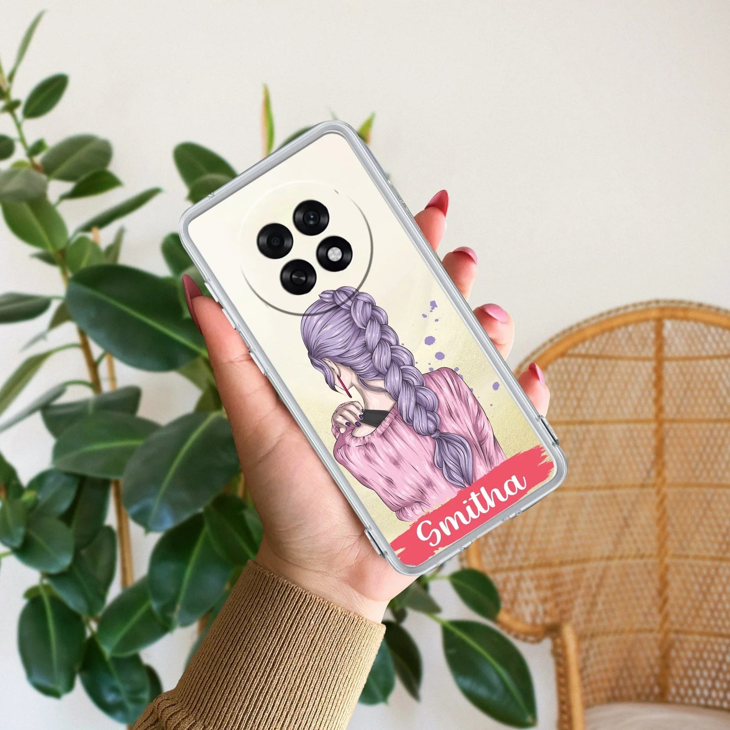 Braid Girl Customize Transparent Silicon Case For Oppo - ShopOnCliQ