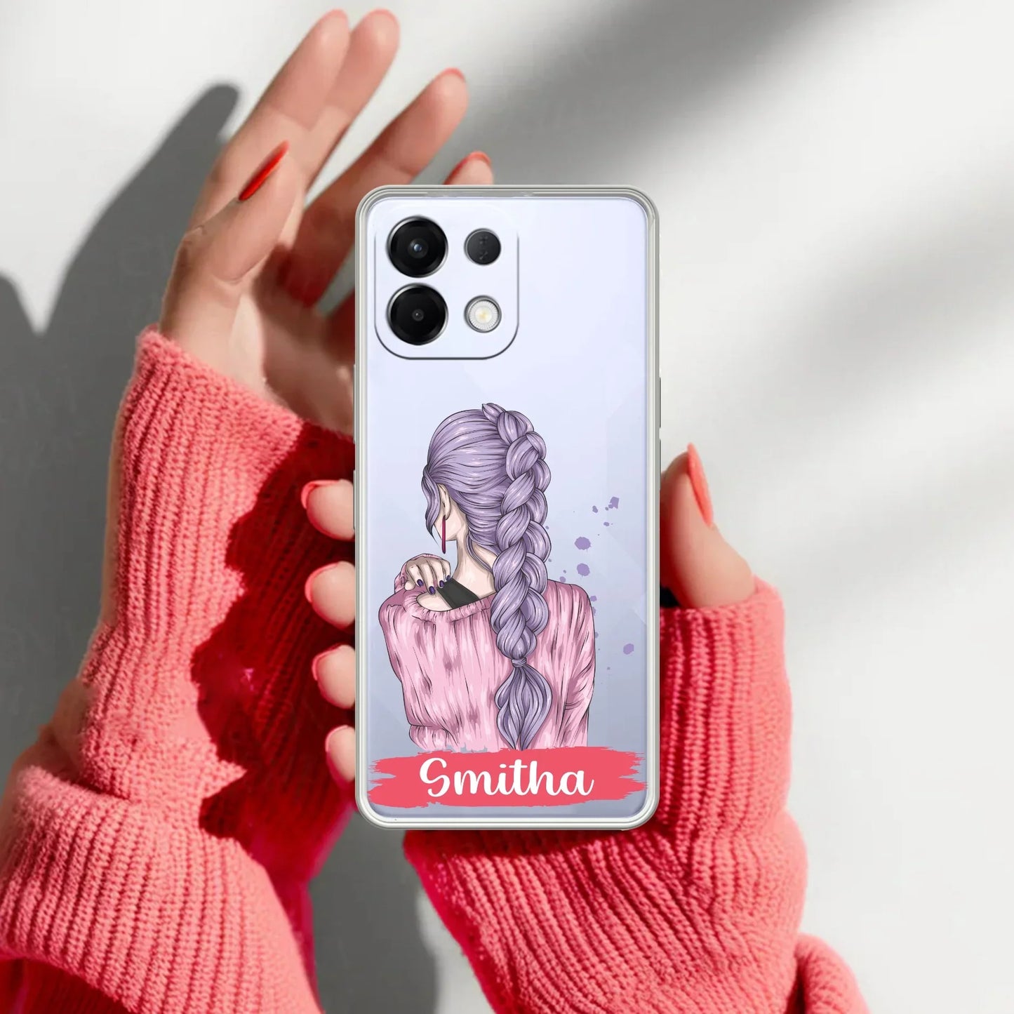 Braid Girl Customize Transparent Silicon Case For Oppo - ShopOnCliQ