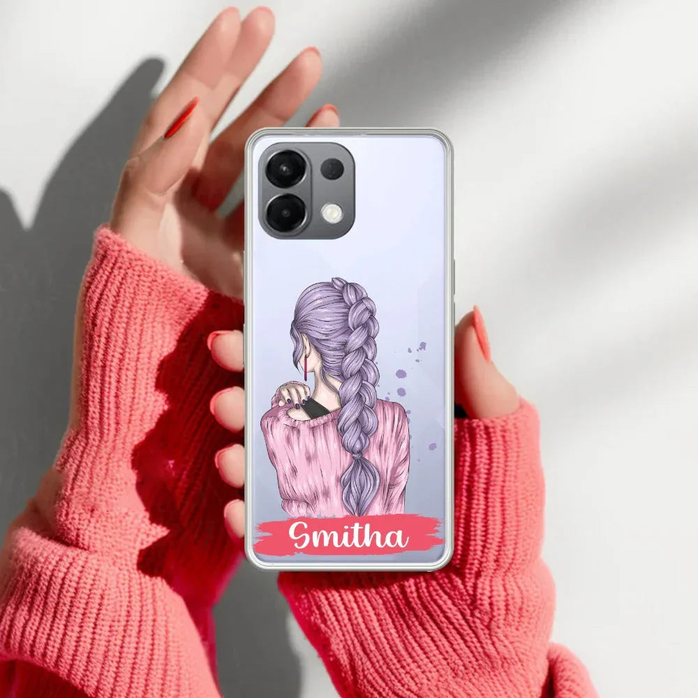 Braid Girl Customize Transparent Silicon Case For Oppo - ShopOnCliQ