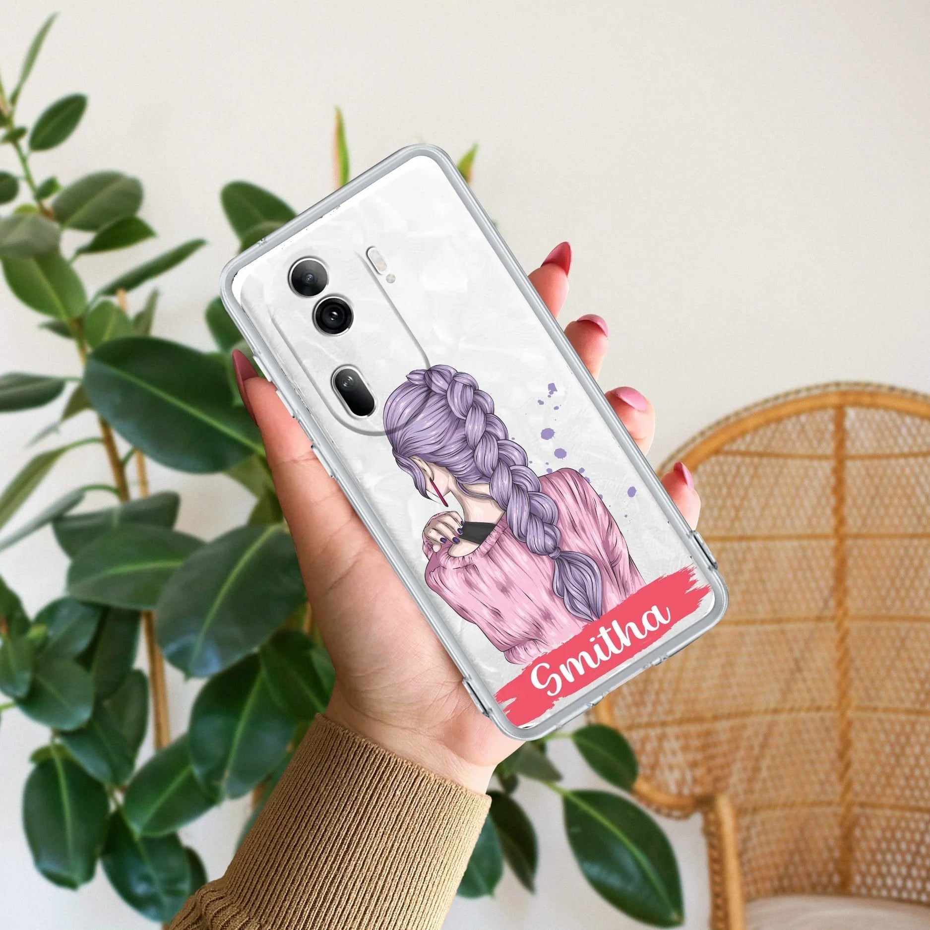 Braid Girl Customize Transparent Silicon Case For Oppo - ShopOnCliQ