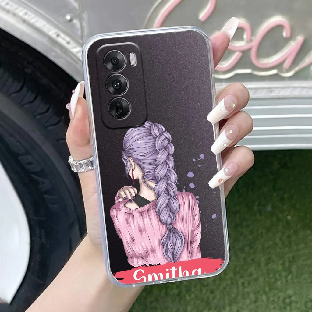 Braid Girl Customize Anti Yellow Case For Oppo Reno 12 Pro 5G