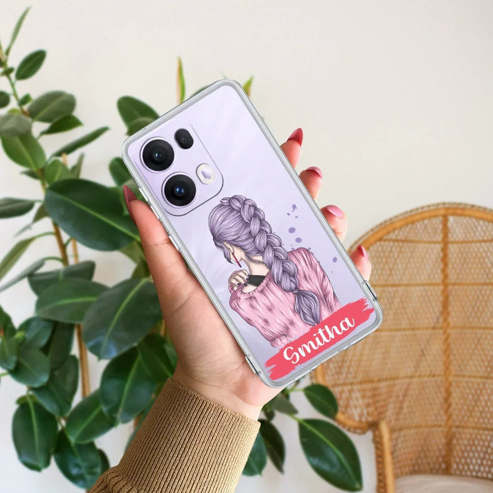 Braid Girl Customize Transparent Silicon Case For Oppo - ShopOnCliQ