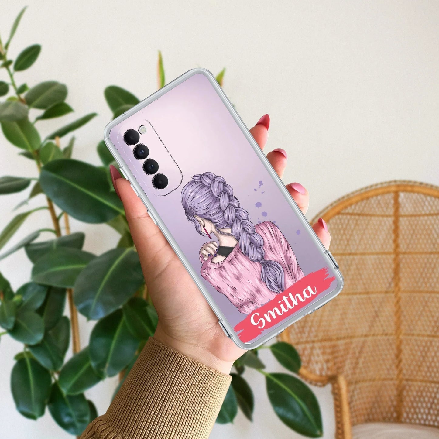 Braid Girl Customize Transparent Silicon Case For Oppo - ShopOnCliQ