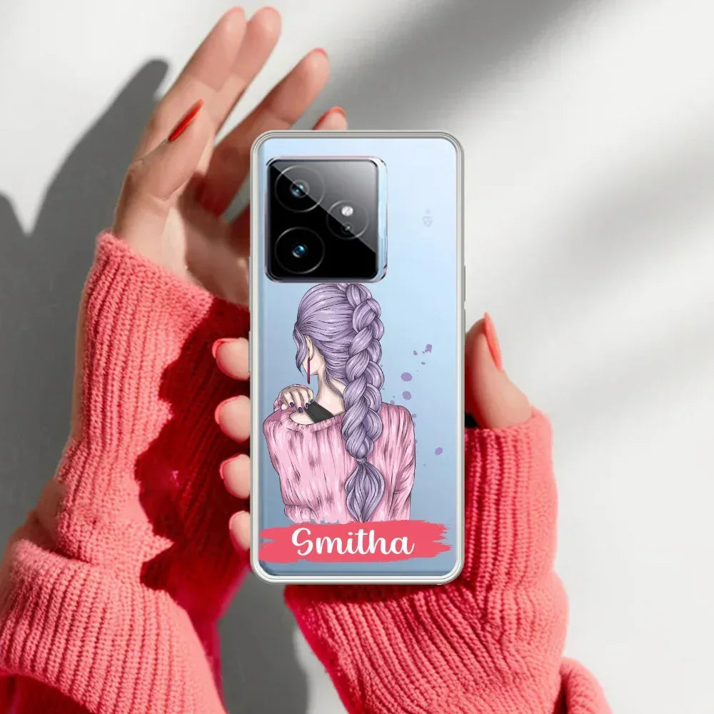 Braid Girl Customize Anti Yelllow Case For Realme GT 7 5G