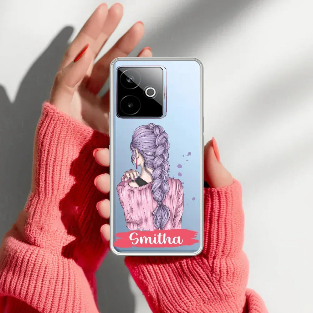 Braid Girl Customize Anti Yelllow Case For Realme GT 7T 5G