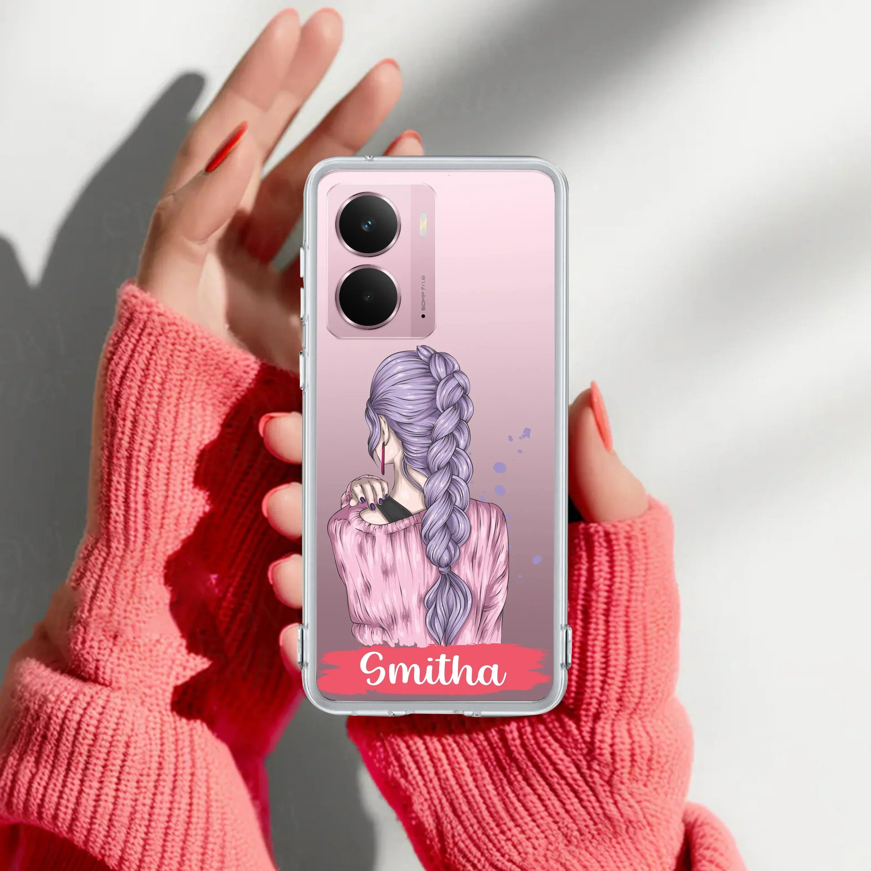 Braid Girl Customize Anti Yelllow Case For Realme P3 5G
