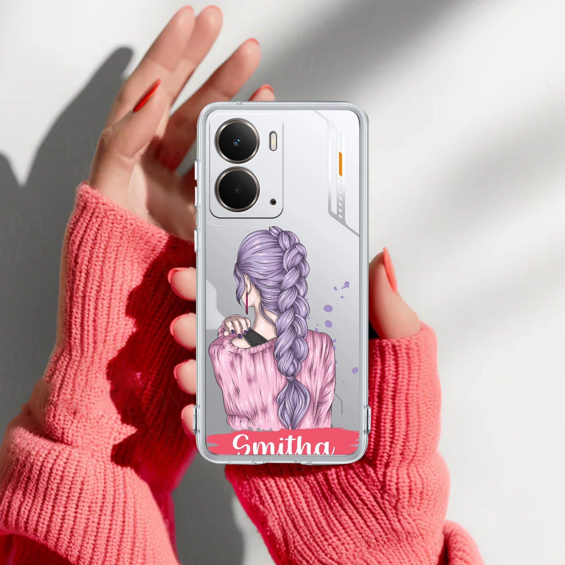 Braid Girl Customize Anti Yelllow Case For Realme P3 5G