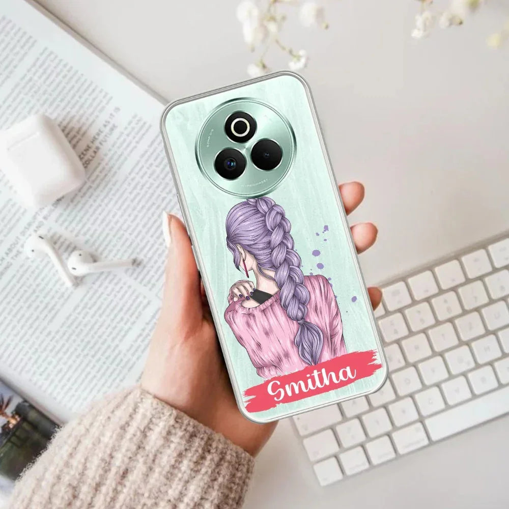 Braid Girl Customize Anti Yelllow Case For Realme P3 Pro 5G