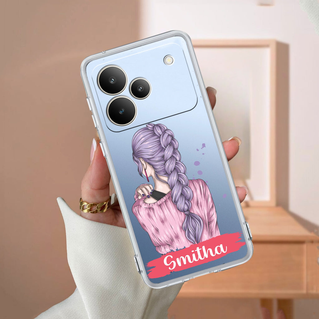 Braid Girl Customize Anti Yelllow Case For Realme P4 5G