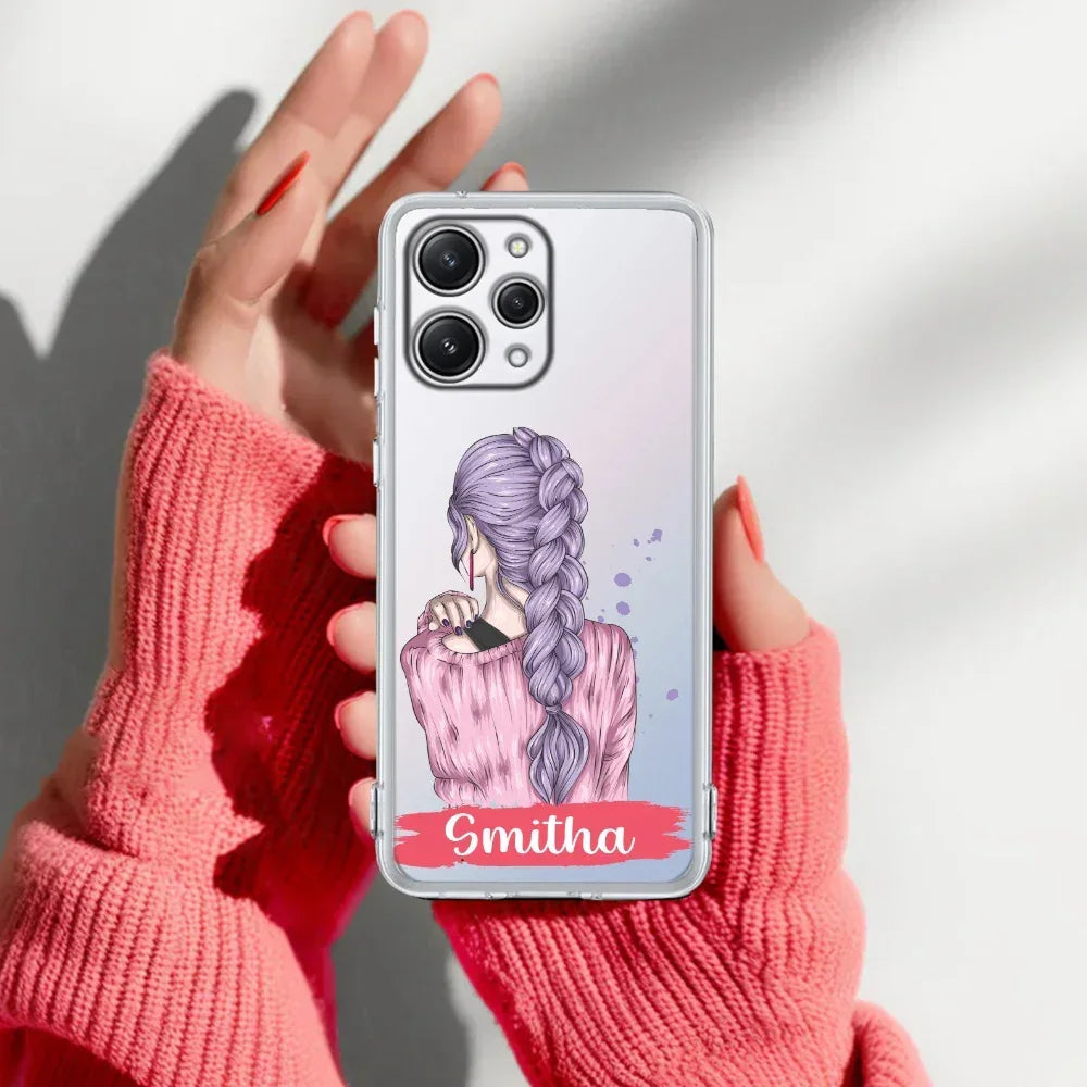 Braid Girl Customize Transparent Silicon Case For Xiaomi 14 Civi 5G