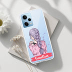 Braid Girl Customize Transparent Silicon Case For Redmi Note 12 5G