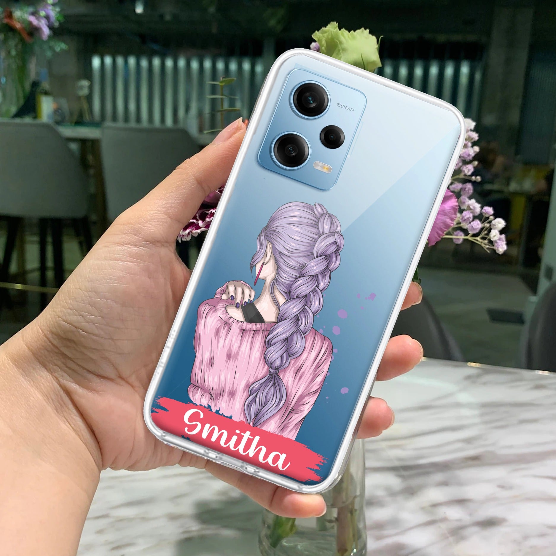 Braid Girl Customize Transparent Silicon Case For Redmi/Xiaomi