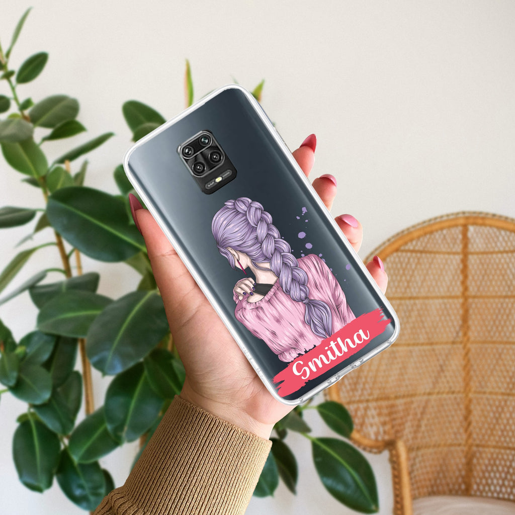 Braid Girl Customize Anti Yellow Case For Redmi Note 9 Pro Max