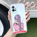 Braid Girl Customize Transparent Silicon Case For Vivo T1 5G