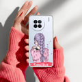 Braid Girl Customize Transparent Silicon Case For Vivo X90 5G