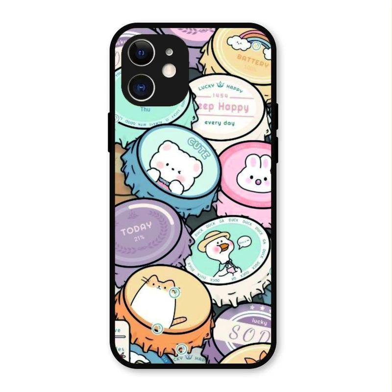 Bunny Buddies Glass Case Cover For iPhone 12