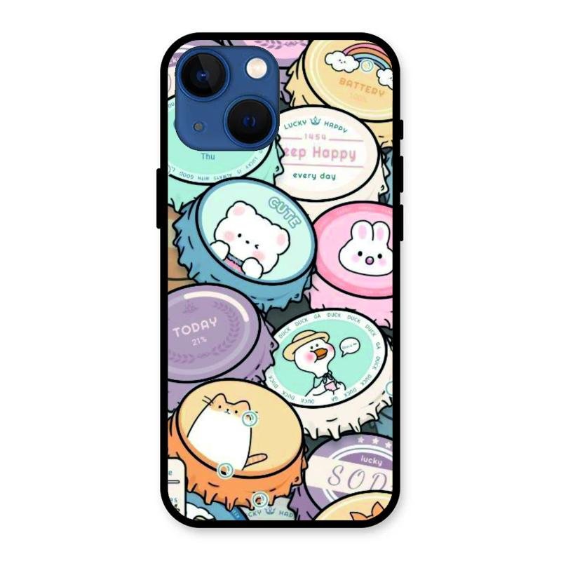 Bunny Buddies Glass Case Cover For iPhone 13 mini