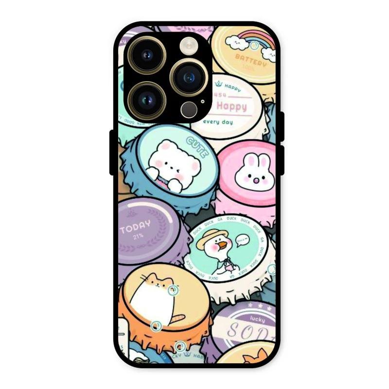 Bunny Buddies Glass Case Cover For iPhone 14 Pro Max