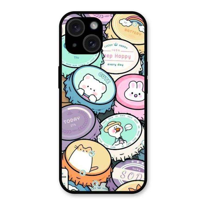 Bunny Buddies Glass Case Cover For iPhone 15