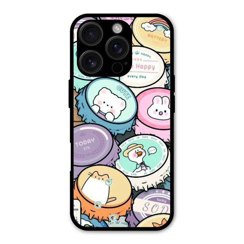 Bunny Buddies Glass Case Cover For iPhone 16 Pro Max
