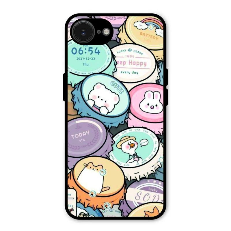 Bunny Buddies Glass Case Cover For iPhone 16e